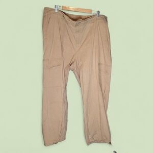 Pre-Owned Good Condition, Ava & Viv Plus Size Woman's Beige Cargo Pants 2X